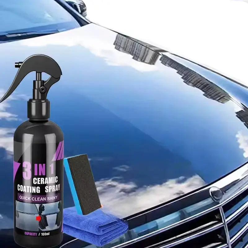 Ceramic Car Coating with Hydrophobic Protection and Microfiber Towel, Up to 12-Month Gloss All Vera Mart