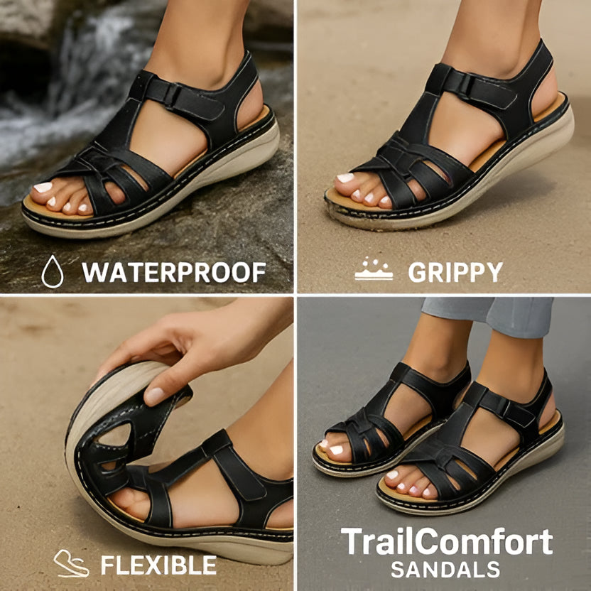 Women's Open Toe Sandals with Arch Support and Shock Absorbing Midsole, Adjustable Straps All Vera Mart
