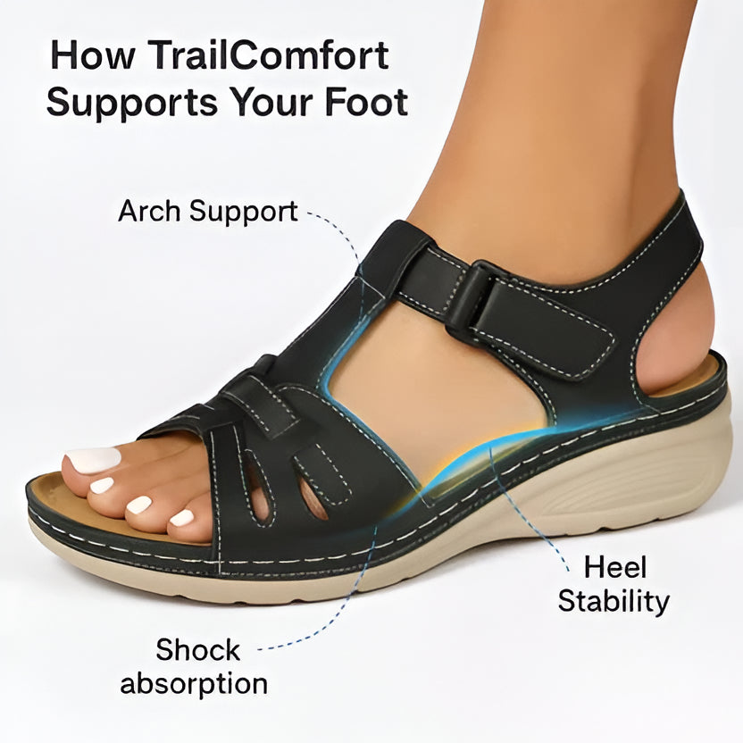Women's Open Toe Sandals with Arch Support and Shock Absorbing Midsole, Adjustable Straps All Vera Mart