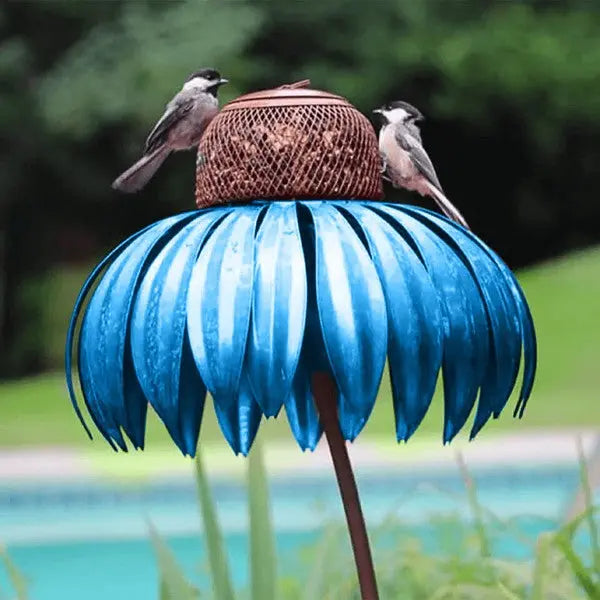 Bird Feeder with Weather-Resistant Metal and Easy Refill Lid, Compact Space-Saving Design All Vera Mart