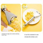 Stainless Steel Corn Kernel Stripper with Serrated Blade and Textured Handle All Vera Mart