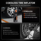 Cordless Tire Inflator with Dual Power and Digital Display, 150 PSI for Cars Bikes Motorcycles All Vera Mart
