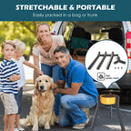 Dog Bowl Stand with Adjustable Width and Foldable Metal Frame, 13.7in Height All Vera Mart