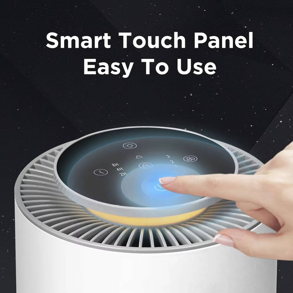Bedroom Air Purifier with H13 HEPA Filtration and Night Light, Pet Hair and Odor Removal All Vera Mart