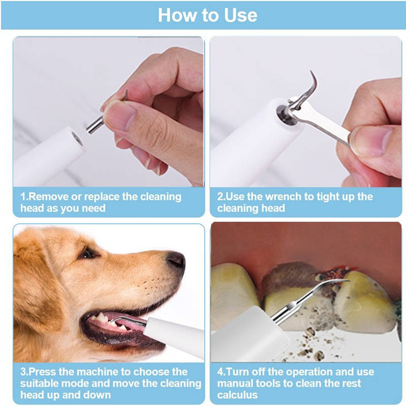 Dog Dental Scaler with LED Light and Negative Ion Technology, Rechargeable All Vera Mart