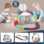 Kids Race Track with LED Glow and Flexible Bendable Sections, Rechargeable Car All Vera Mart