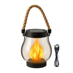 Solar Flame Lantern with Flickering Light Mode and Dusk Sensor, Type C Charging All Vera Mart