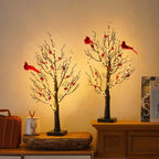 Battery Powered Decorative Tree with Copper Wire Lights and Cardinal Accents All Vera Mart