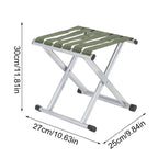 Foldable Stool with Iron Frame and Oxford Cloth Seat, 300kg Capacity All Vera Mart