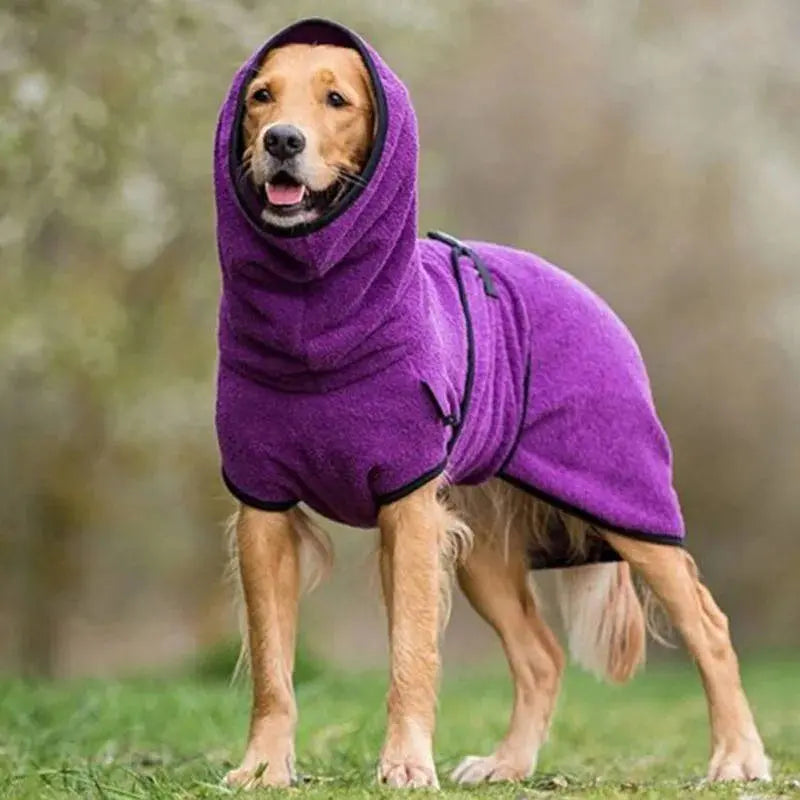 Dog Winter Coat with Water-Repellent Shell and Plush Fleece Lining, Reflective Trim All Vera Mart