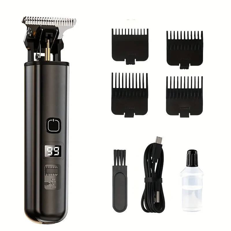 Cordless Hair Clippers with LED Battery Display and Manganese Steel Blade, 60 Minute Runtime All Vera Mart