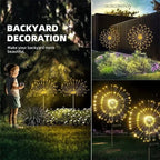 Solar Firework Lights with 60 LEDs and Bendable Copper Wires for Gardens All Vera Mart