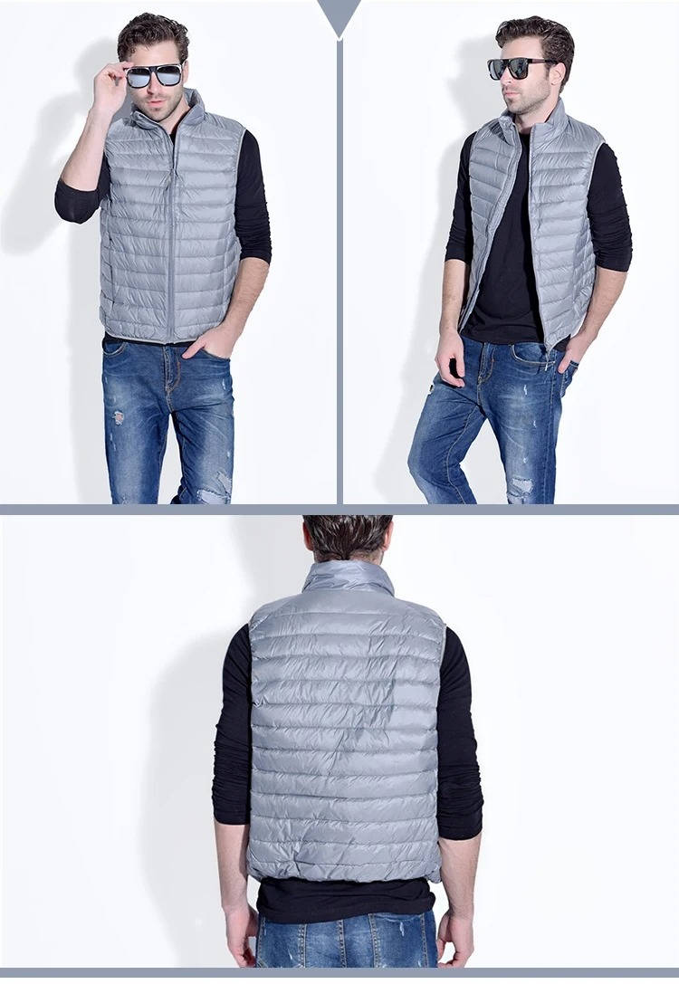 Packable Down Vest with Stand Up Collar and Water Resistant Shell All Vera Mart