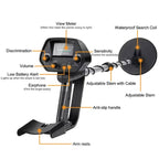 Metal Detector with Waterproof Coil and Dual Detection Modes, Adjustable Height All Vera Mart