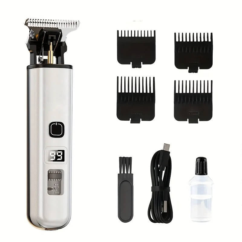 Cordless Hair Clippers with LED Battery Display and Manganese Steel Blade, 60 Minute Runtime All Vera Mart