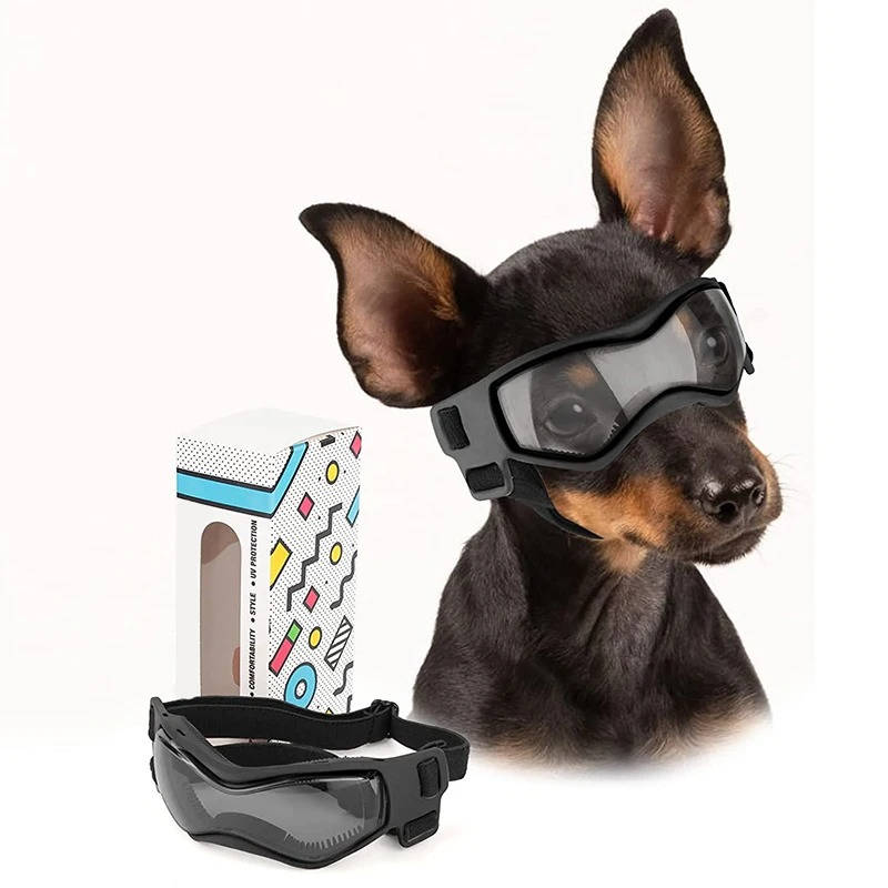 Pet Eye Protection Goggles with Wraparound Lens and Adjustable Straps for Small Dogs All Vera Mart