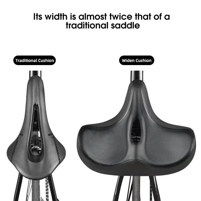 Bike Saddle with Memory Foam Cushioning and Dual Spring Absorption, Reflective Strips All Vera Mart