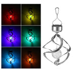 Solar Wind Chime with Color Changing LED and Rotating Spinner All Vera Mart