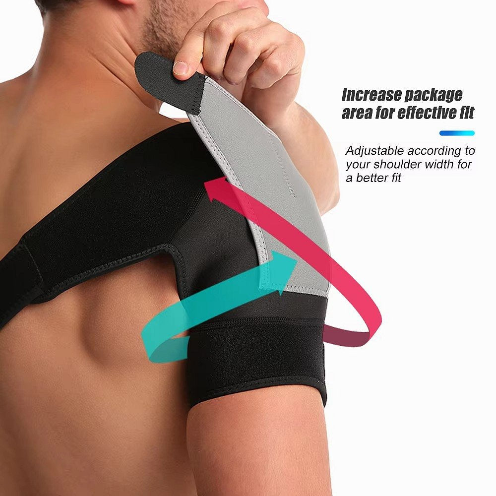 Adjustable Shoulder Compression Brace with Dual Straps and Ice Pack Pocket All Vera Mart
