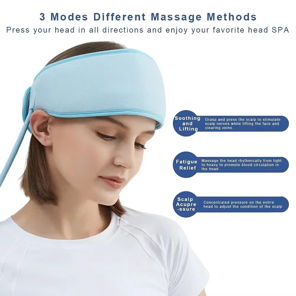 Wireless Head Massager with Six Airbags and Adjustable Heat, Three Modes All Vera Mart