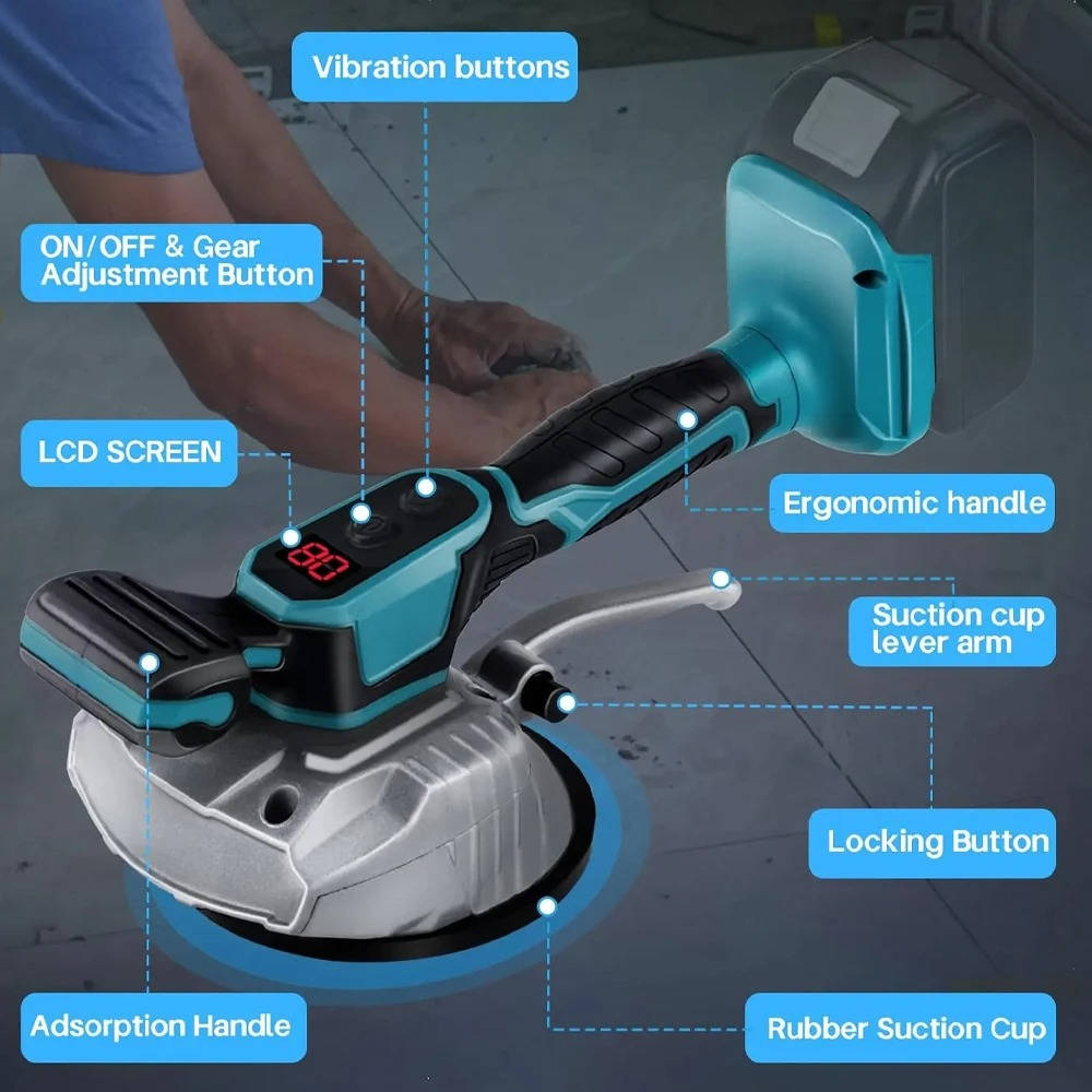 Tile Vibration Leveler with 8-Speed Control and 110lb Suction Cup All Vera Mart