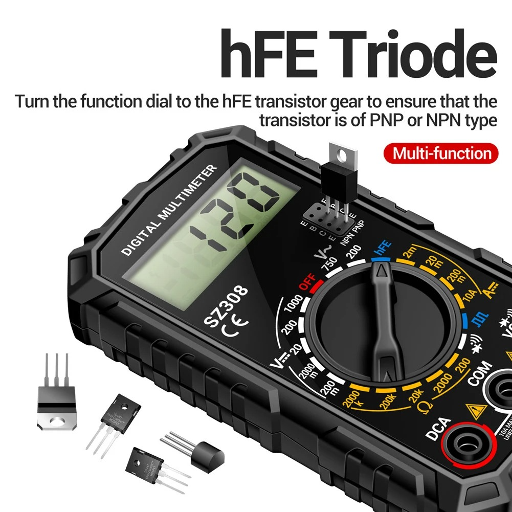 Digital Multimeter with Extended Test Probes and Continuity Buzzer All Vera Mart