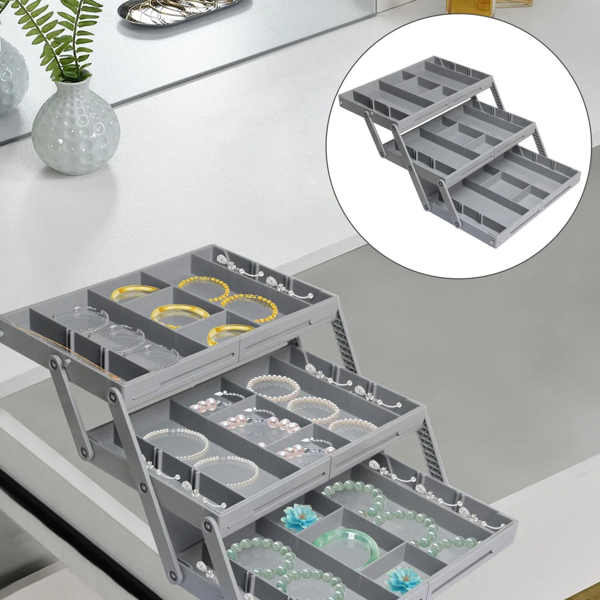 Foldable Drawer Organizer with Multiple Compartments and Vertical Storage All Vera Mart