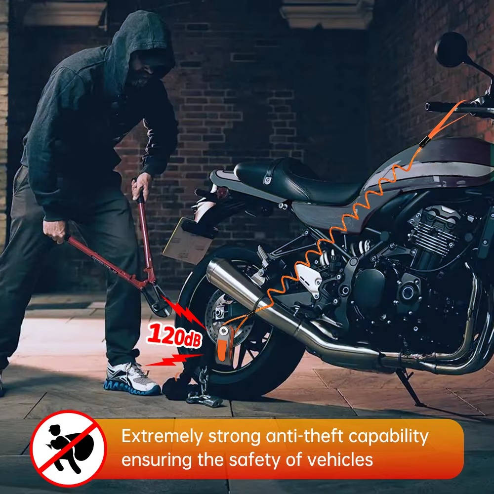 Brake Disc Lock with 120dB Motion Alarm and Reminder Cable All Vera Mart