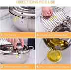 Deep Frying Pot with Built-In Thermometer and Splash Guard Lid All Vera Mart