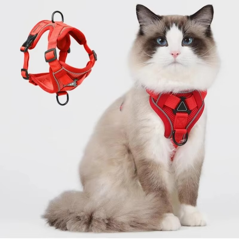 Cat Vest Harness with Reflective Strips and 1.5M Leash All Vera Mart