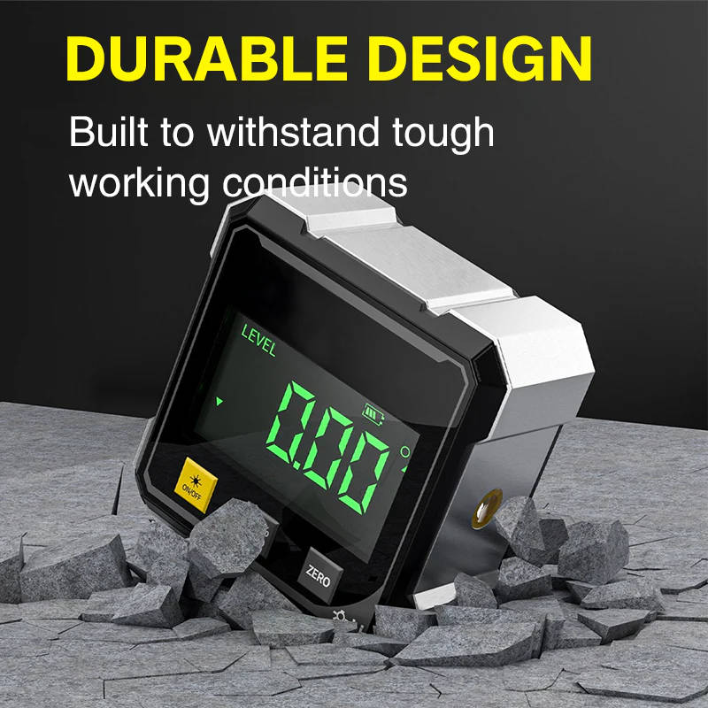 Digital Angle Finder with Magnetic Base and USB Rechargeable Battery All Vera Mart