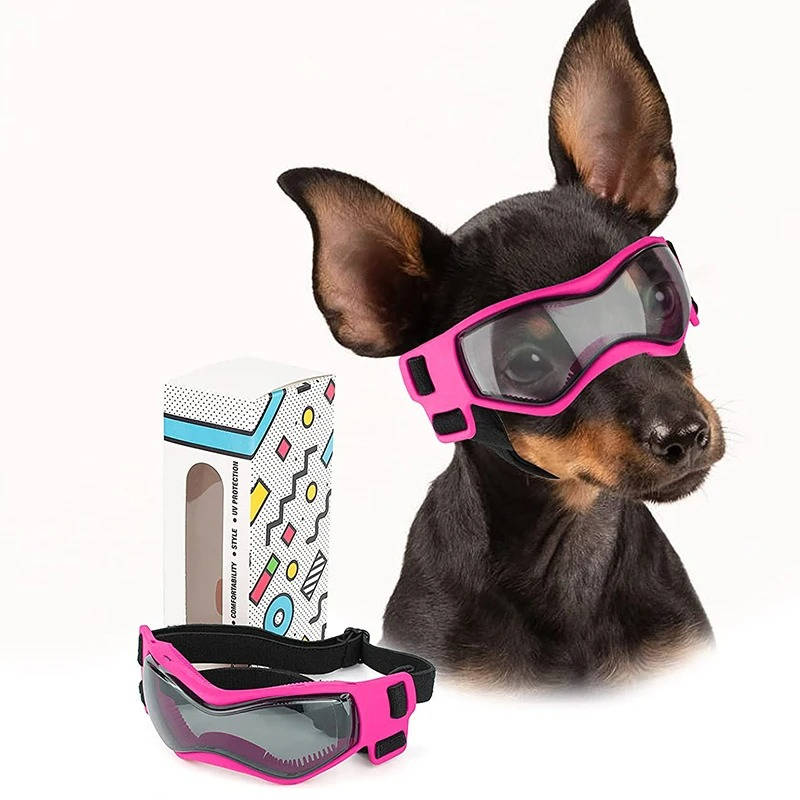 Pet Eye Protection Goggles with Wraparound Lens and Adjustable Straps for Small Dogs All Vera Mart
