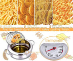Deep Frying Pot with Built-In Thermometer and Splash Guard Lid All Vera Mart