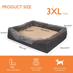 Dog Bed with Orthopedic Foam and Raised Cushioned Walls, Machine Washable All Vera Mart