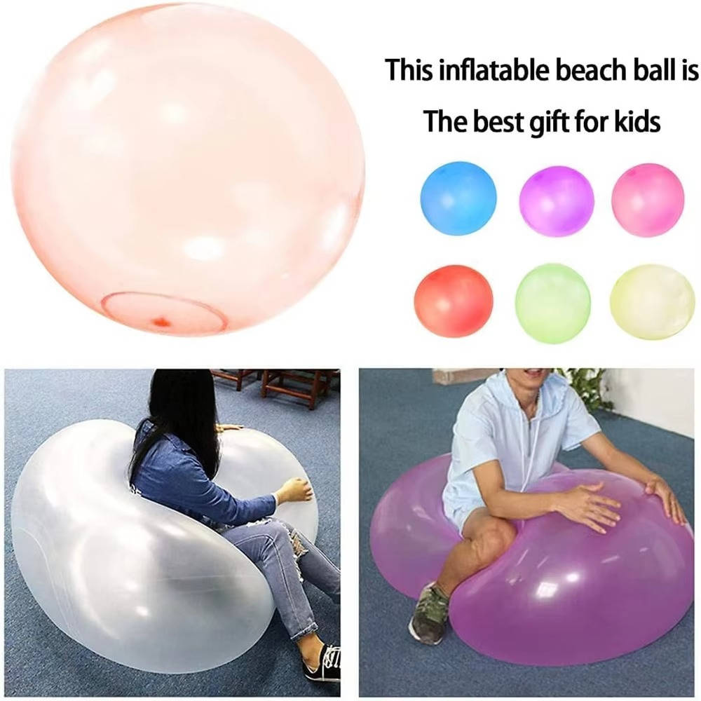 Inflatable Jelly Ball Set with Air and Water Fill for Outdoor Play, 3-Pack All Vera Mart