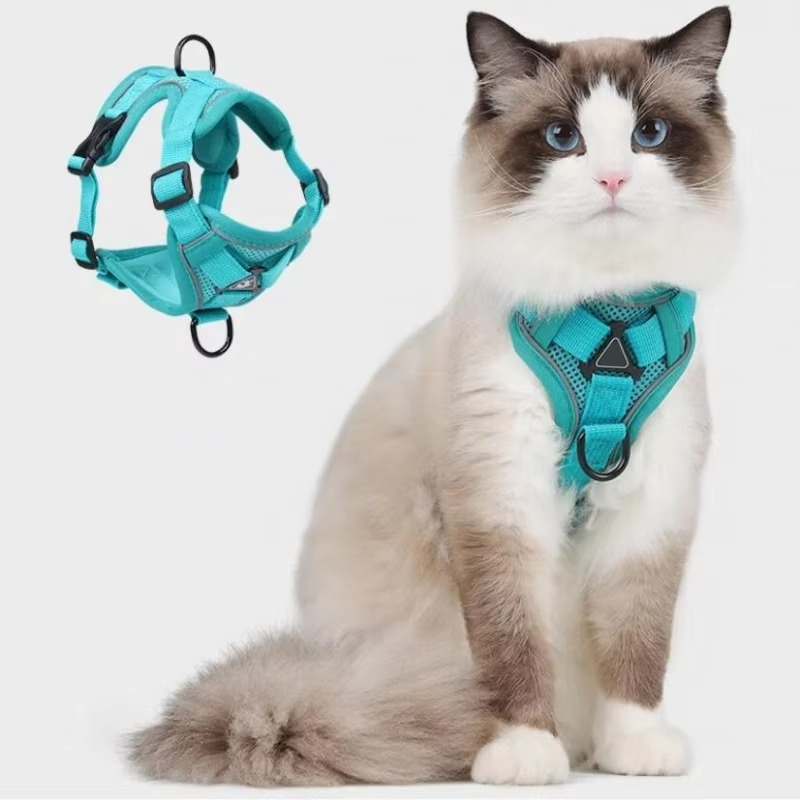 Cat Vest Harness with Reflective Strips and 1.5M Leash All Vera Mart