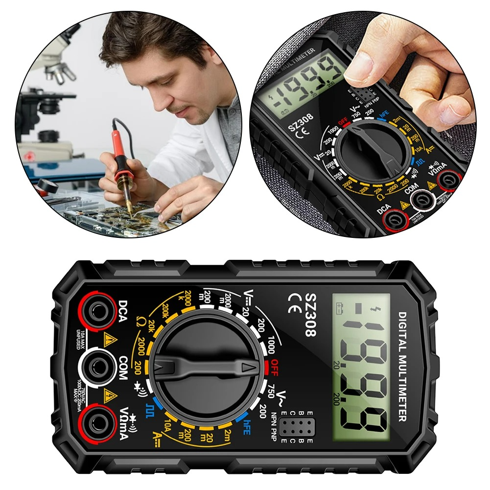 Digital Multimeter with Extended Test Probes and Continuity Buzzer All Vera Mart