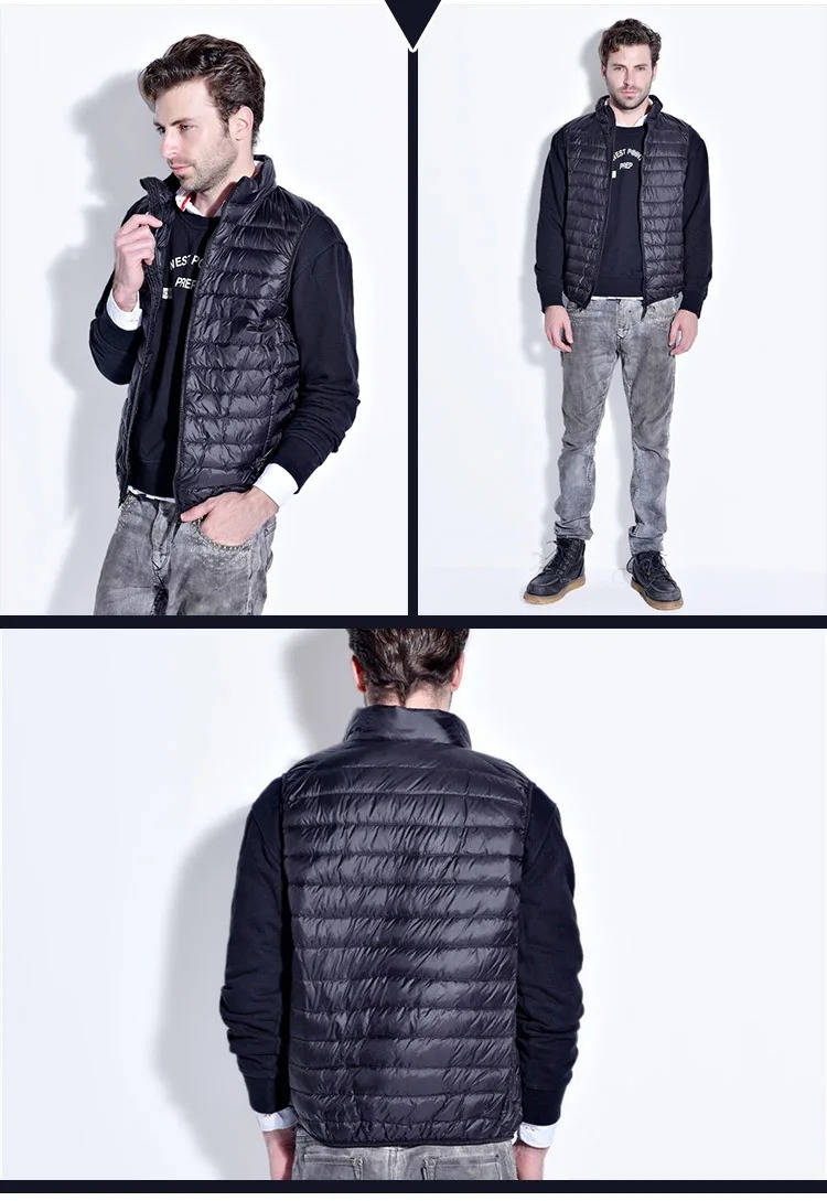 Packable Down Vest with Stand Up Collar and Water Resistant Shell All Vera Mart