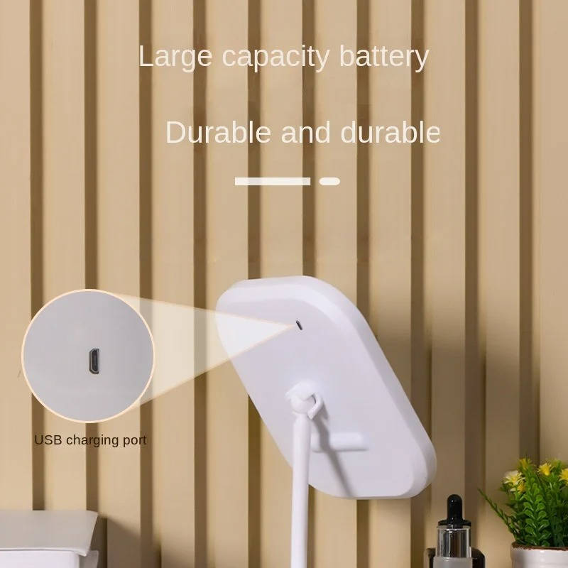 LED Makeup Mirror with 360 Rotation and Three Color Temperatures, Rechargeable All Vera Mart
