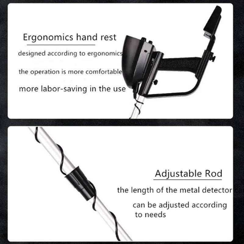 Metal Detector with Waterproof Coil and Dual Detection Modes, Adjustable Height All Vera Mart