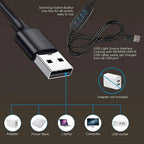 USB Clamp Desk Lamp with 360° Gooseneck and Three Color Modes, 48 LED Flicker-Free All Vera Mart