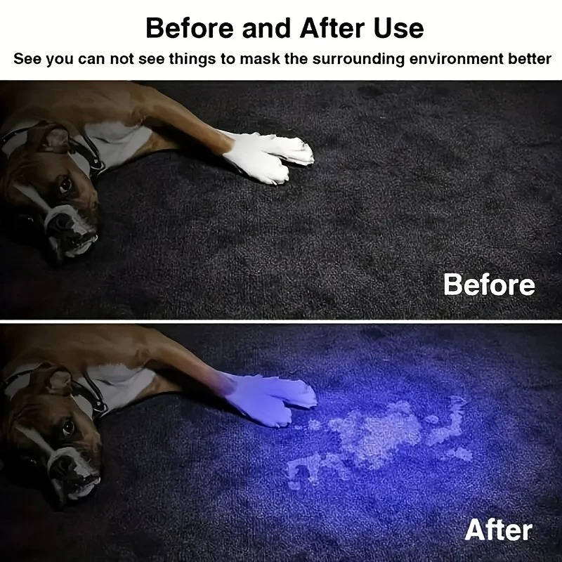 UV Pet Urine Detector Flashlight with Adjustable Zoom and Water Resistant Design All Vera Mart