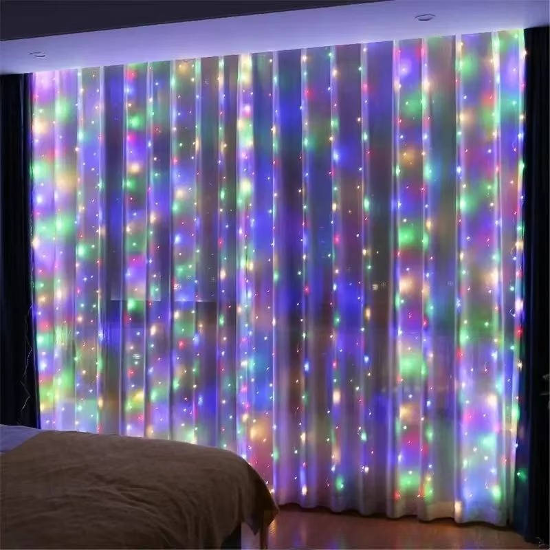 String LED Curtain Lights with Remote Control and 8 Display Modes All Vera Mart