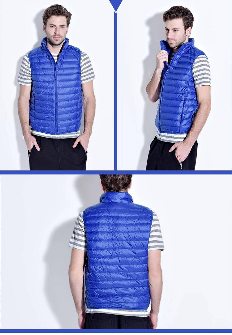 Packable Down Vest with Stand Up Collar and Water Resistant Shell All Vera Mart