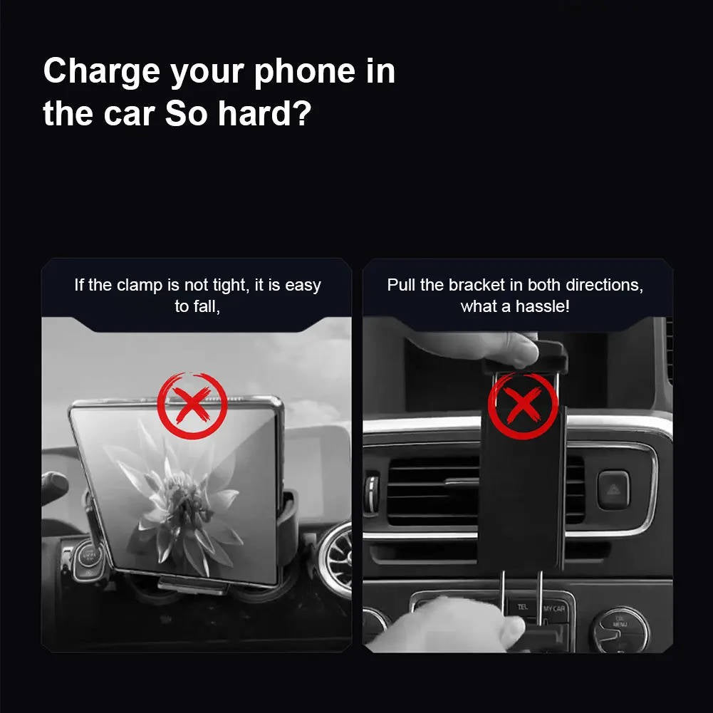 Car Mount Wireless Charger with Motorized Arm and Dual Coil, Air Vent All Vera Mart