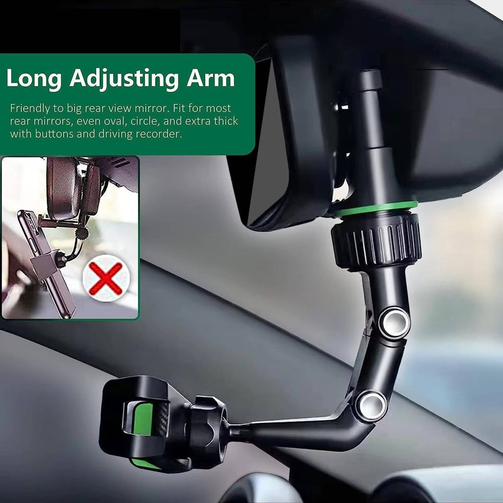 Rearview Mirror Phone Mount with 360 Degree Rotation and One Hand Release All Vera Mart