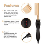 Titanium Alloy Hot Comb with Ceramic Heat and Adjustable Temperature, 60 Second Heat Up All Vera Mart