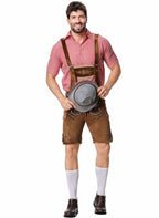 Bavarian Festival Outfit with Embroidered Shorts and Plaid Shirt, 4-Piece Set All Vera Mart