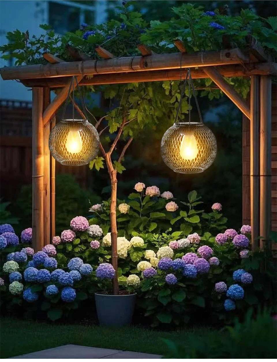 Solar Hanging Lantern with Automatic Light Sensing and 14-Hour Runtime for Outdoor Spaces All Vera Mart