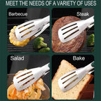 Stainless Steel Kitchen Tongs with Scalloped Grip Tips and Spring Loaded Mechanism All Vera Mart